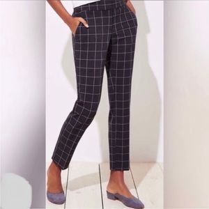NWT LOFT plus size charcoal and pink grid pants Size 18